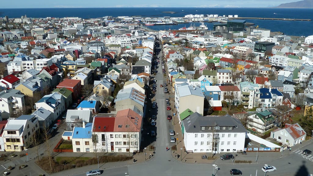 Rooftops of Reykjavik seen from Hallgrímskirkja